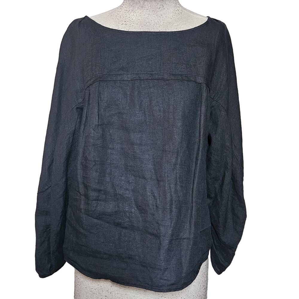 European Culture Long Sleeve Linen Blouse Size Small